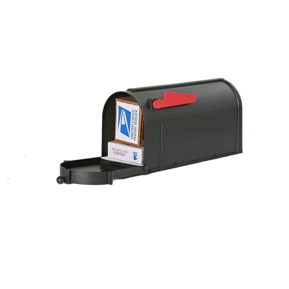 Postal Pro Post Mount Black Plastic Large Mailbox