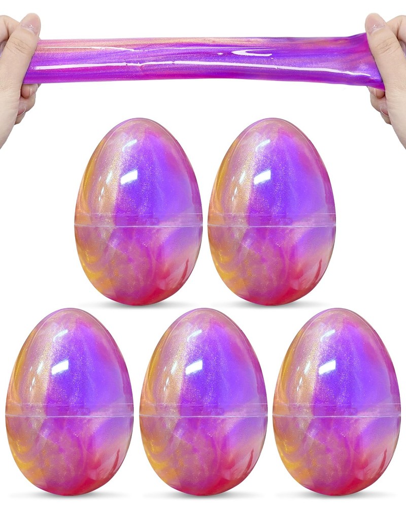 5 Pack Prefilled Easter Eggs Galaxy Slime Toys, Teens Easters Basket Stuffers...