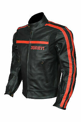 Ducati Racing Motorbike Leather Jacket In Cow hide /5 Protection Armour inside