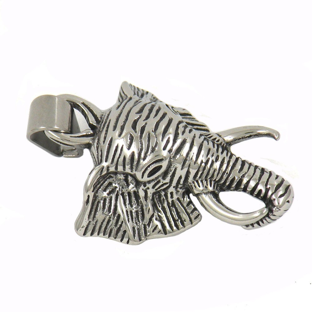 3D Stainless Steel Elephant Pendant