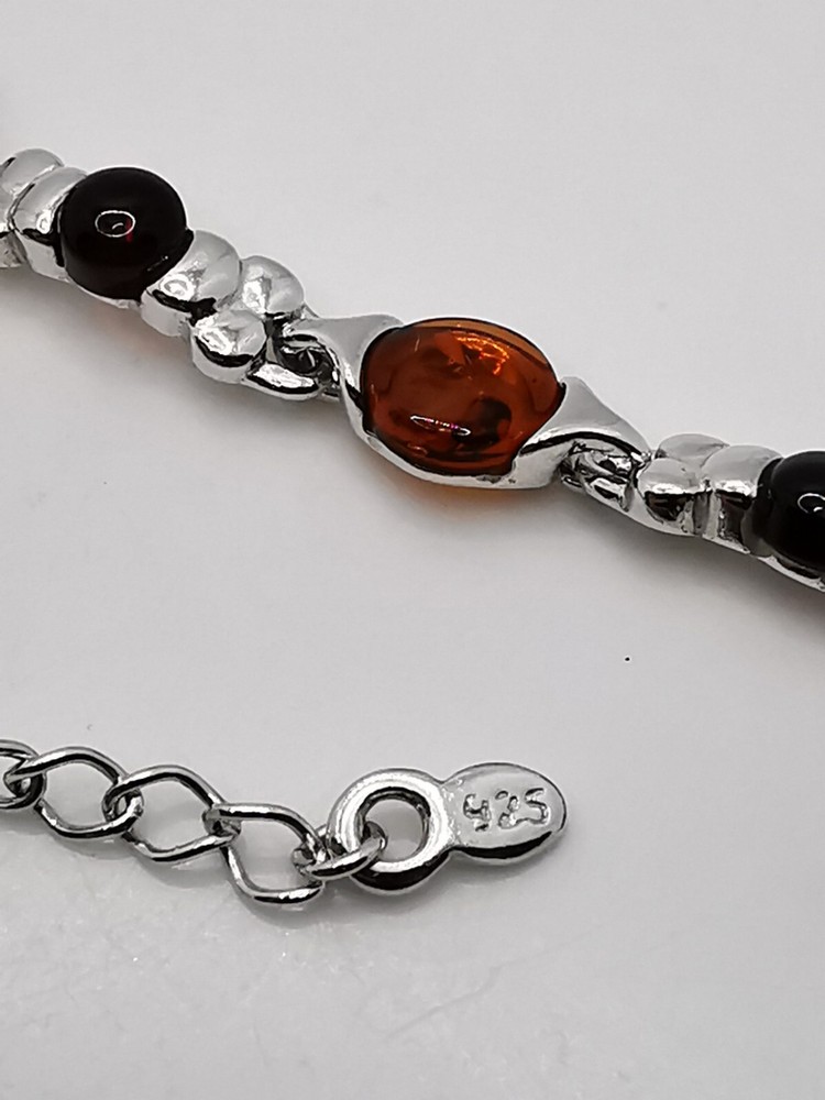 Art Deco Amber Bracelet Bangle Silver 925