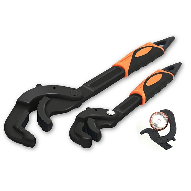2pcs Multi-function Magic Wrench Self-Adjusting Spanner Power Grip Pipe Wrench