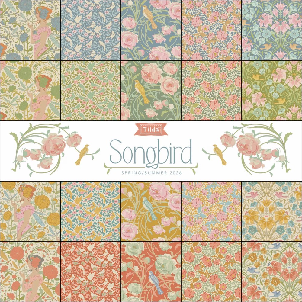 Tilda - Songbird Charm Pack 5" Squares, 40pcs