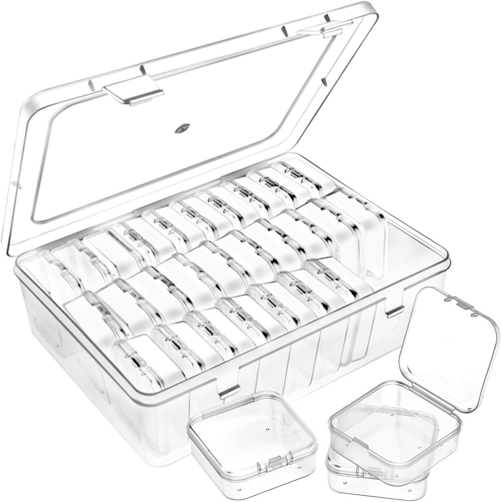 THYSSEN Bead Organizers,30Pcs Plastic Mini Clear Storage Cases 1Pack 30pcs