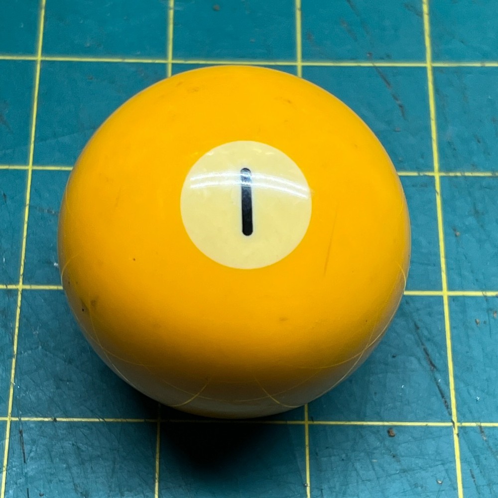 Vintage Replacement #1 Billiard Pool Ball 2 1/4" Diameter