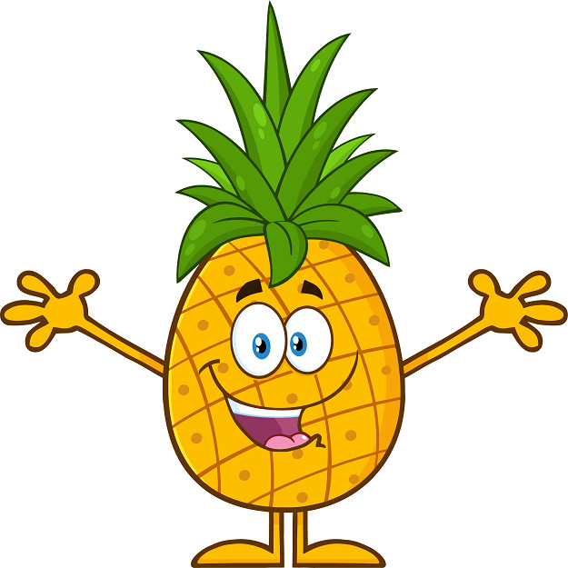30 Custom Happy Cartoon Pineapple Personalized Address Labels