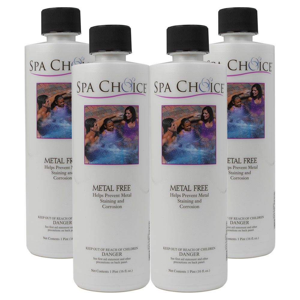 Spa Choice Metal Free Hot Tub & Spa Metal Remover - 4 x 1 Pint