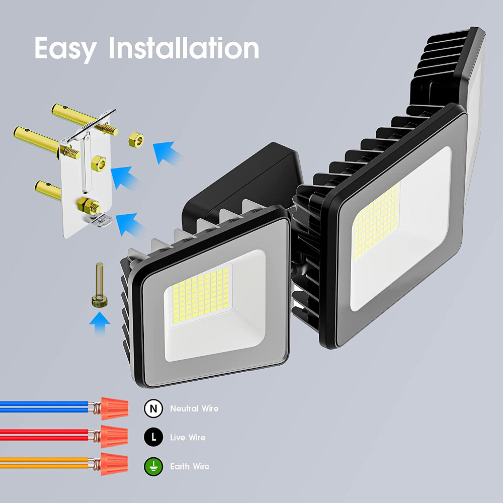 Outdoor LED Security Flood Lights 120W Ultra Bright 12000LM 4500K Motion Sensor