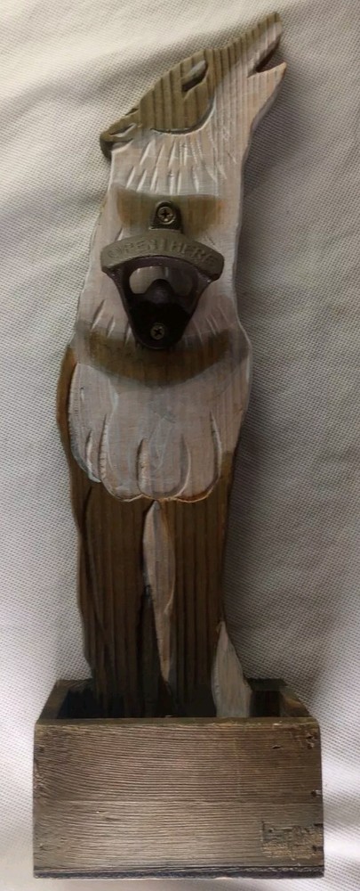 Wall Bottle Opener Wolf 15 Inchs