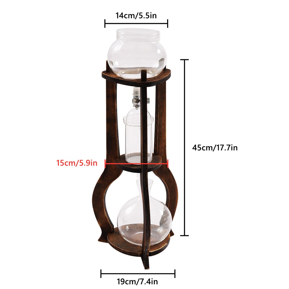 Iced Coffee Cold Brew Drip Tower Coffee Maker Ice Coffee Machine (Brown)