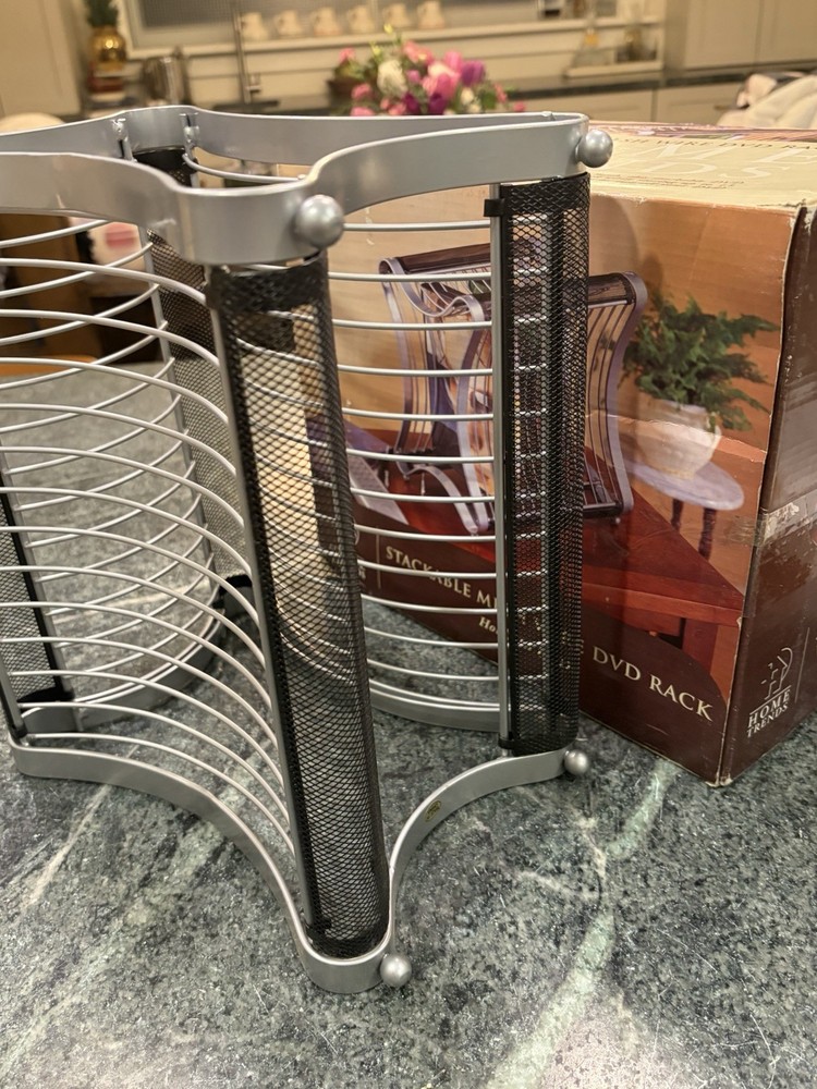 Stackable Mesh Wire CD / DVD 13 - Disc Holder Storage Tower Rack Steel Stand