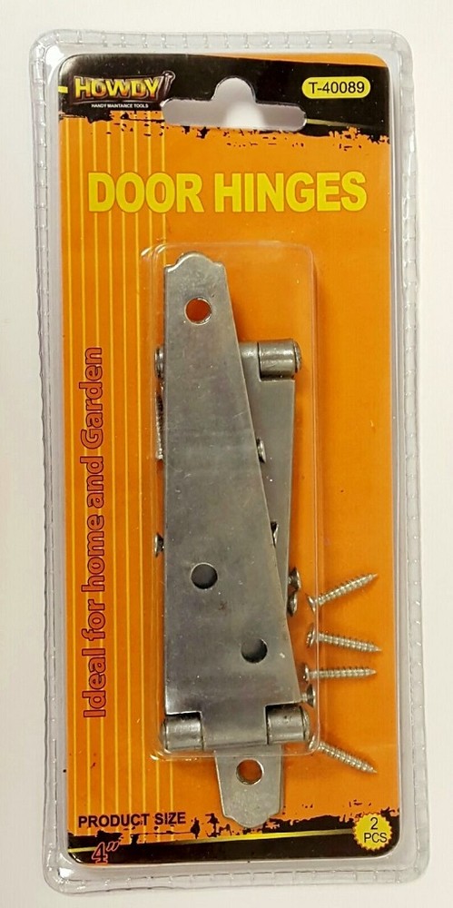 HOWDY 2pc SILVER 4" UTILITY STRAP HINGES Security Cabinet Doors Storage Hardware