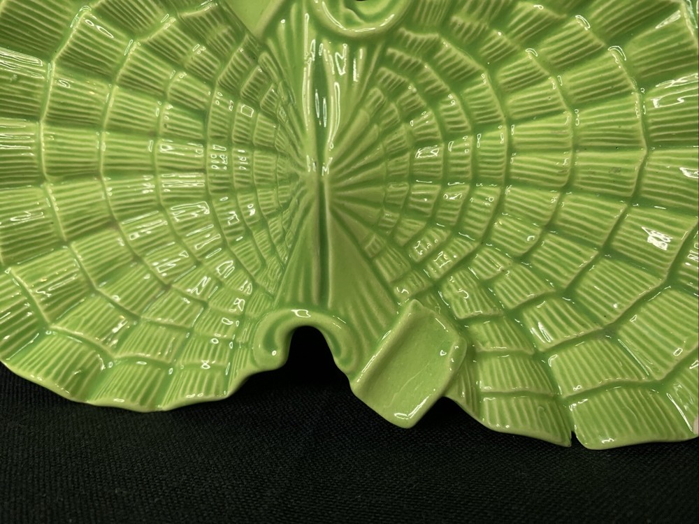 Vintage Lime Green Spider Web Design Ashtray