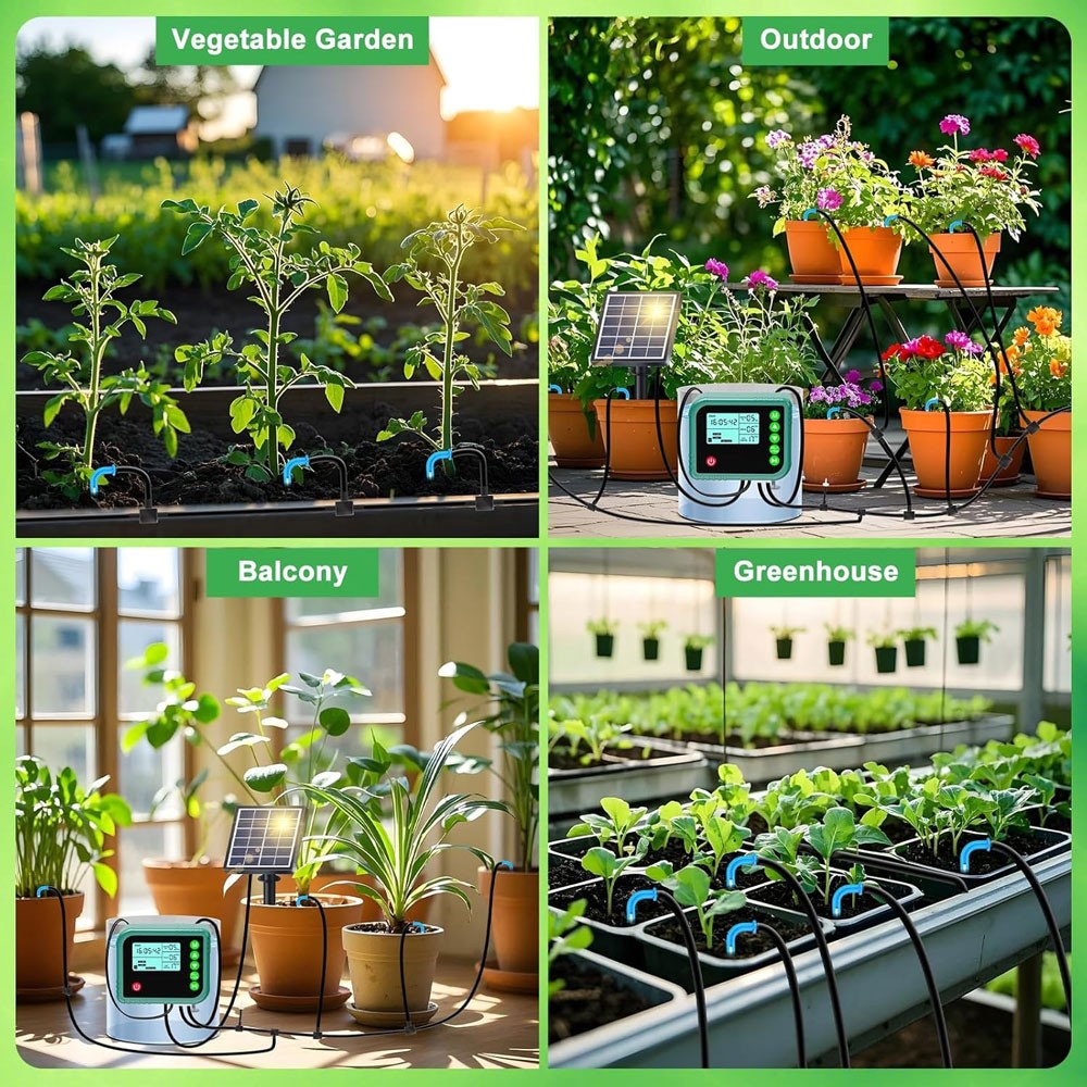NEW HOT Solar Plant Watering System Automatic Irrigation System Kit with Timer