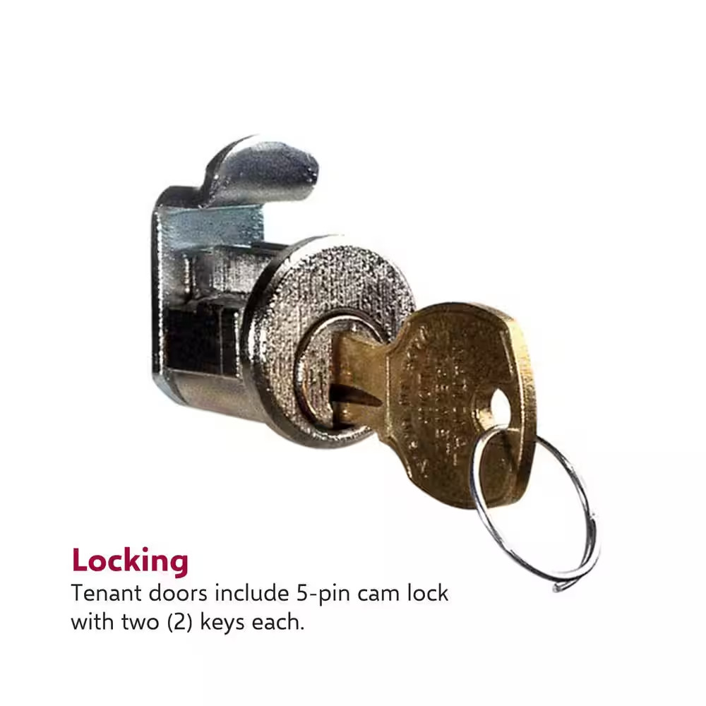 Surface Mount Vertical Mailbox with 4 Compartments in Anodized Aluminum