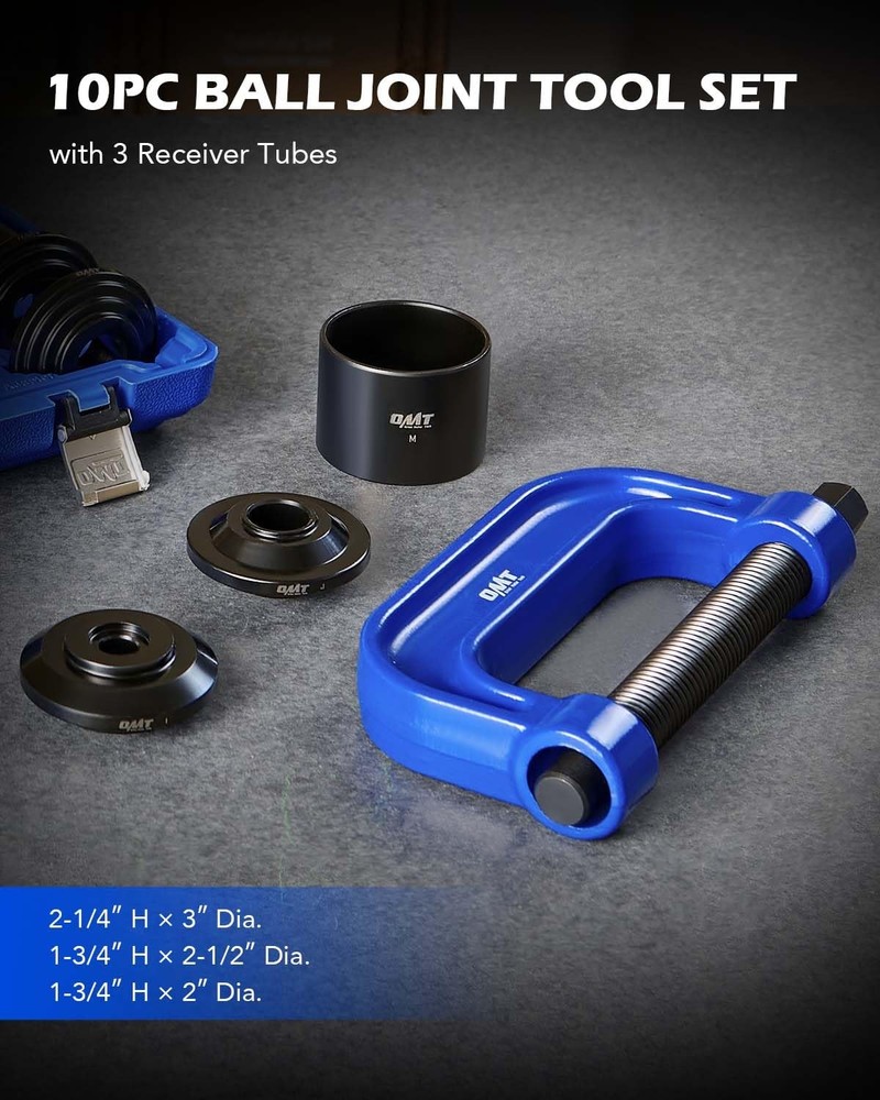Orion Motor Tech Ball Joint Press Kit, Heavy multiple sizes, blue C-frame