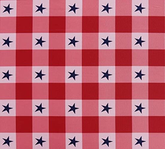 American Checkered Rectangle Table 84" x 60" (Rectangular) Chercked Stars
