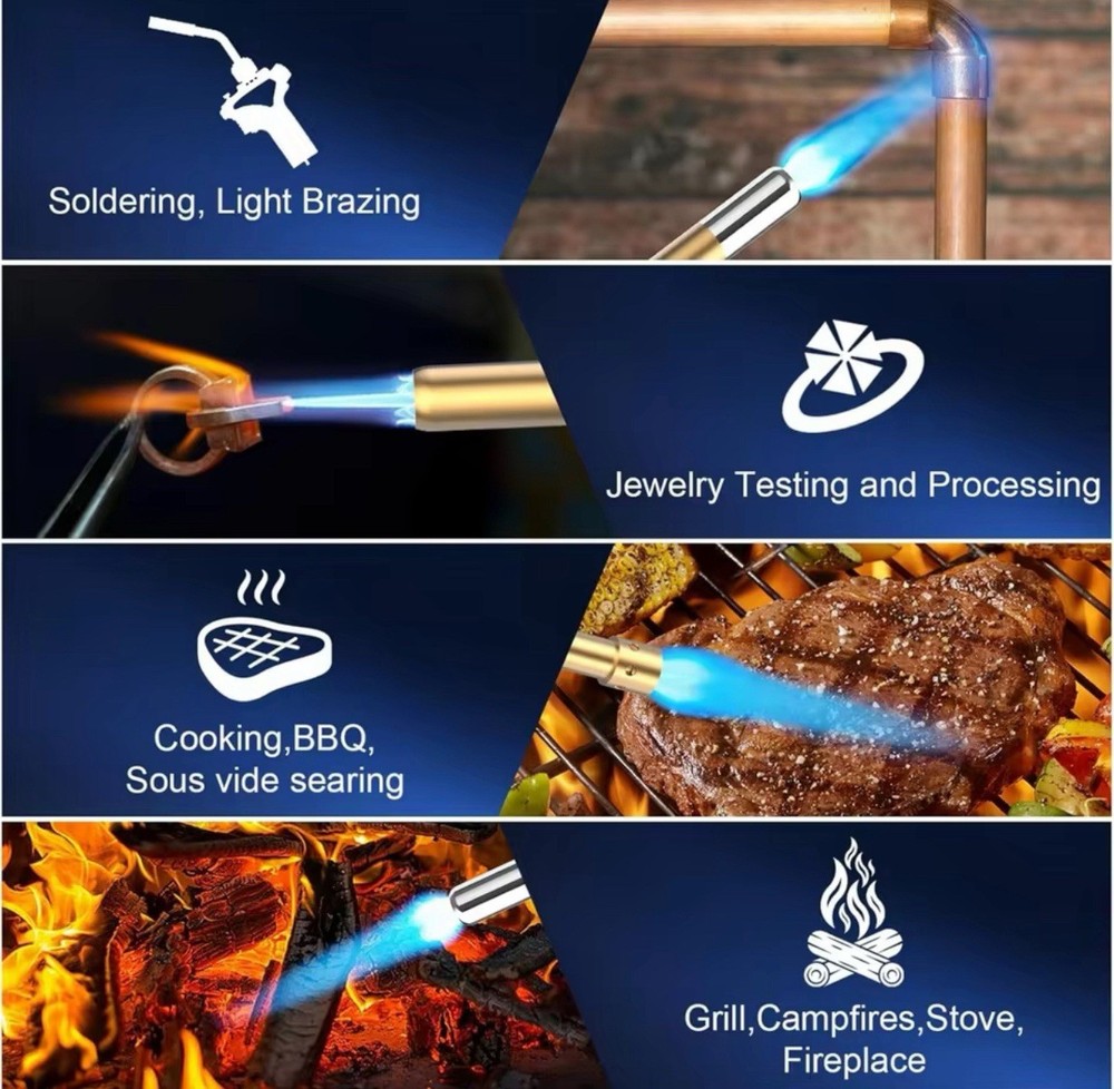 Propane Torch Head MAPP Gas Burner Adjustable Flame Welding Tool