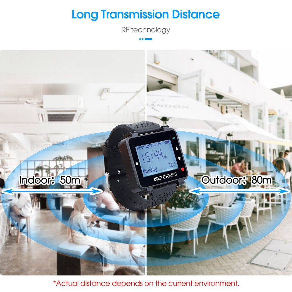 T128 Wireless Calling System 3 Watch 40 Wireless Restaurant Call Button grill
