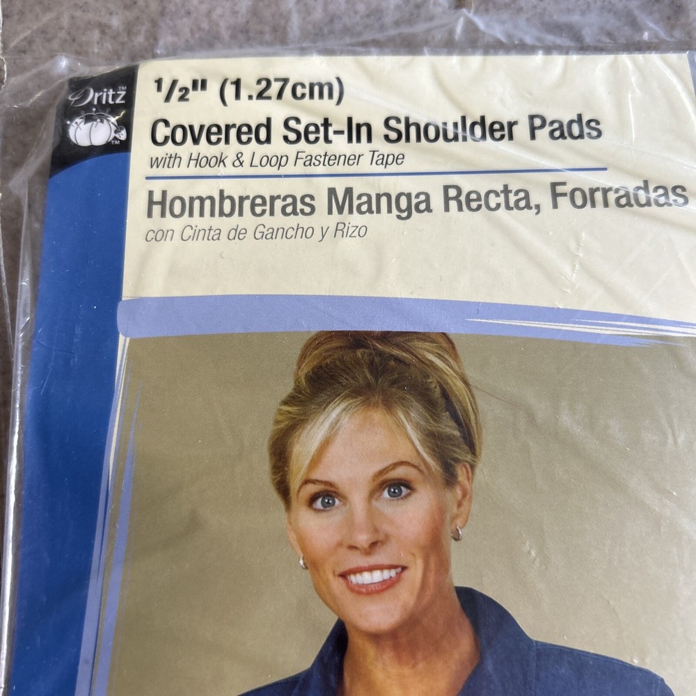Dritz 53076-9 1/2” Covered Set-In Shoulder Pads 2/Pkg-White