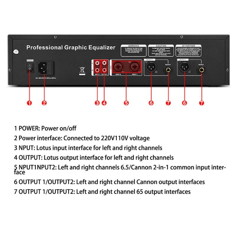 EQ-323 Dul 31-bnd Grphic Equlizer Spectrum Digitl Equlizer for Stge US