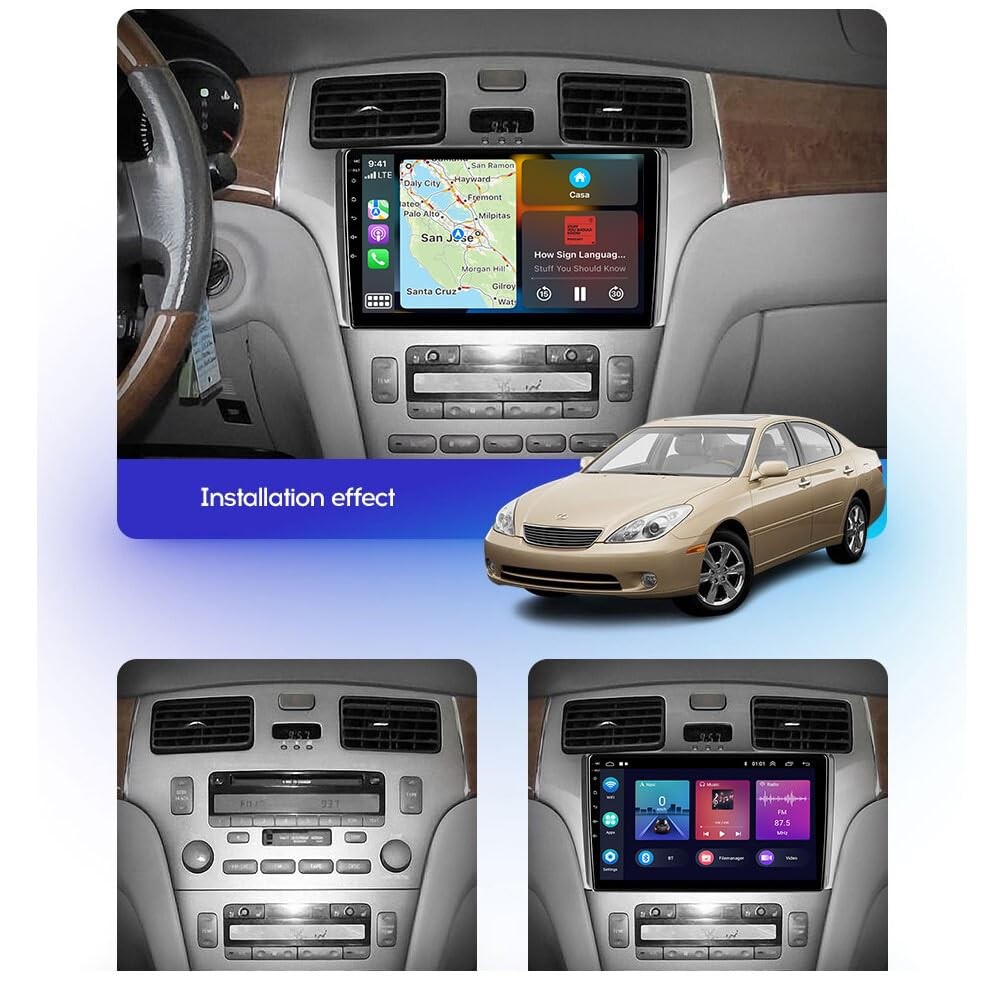 Android 13 Double Din Car Radio Carplay Android Auto 9" Touch Screen for ES300