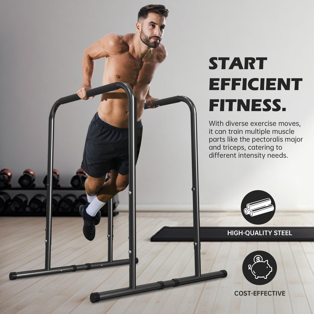 Pull Up Dip Station Strength Training Dip Stands Station Tricep Dips Push-Ups...