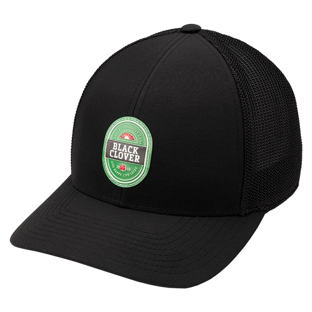 Black Clover Lager Mesh Adjustable Snapback Golf Hat, Black