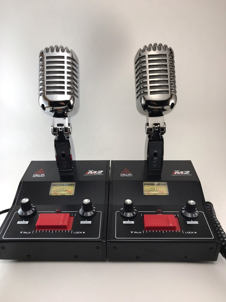 BLACK CHROME COBRA GALAXY DELTA M2 AMPLIFIED POWER BASE MICROPHONE CB HAM MIC