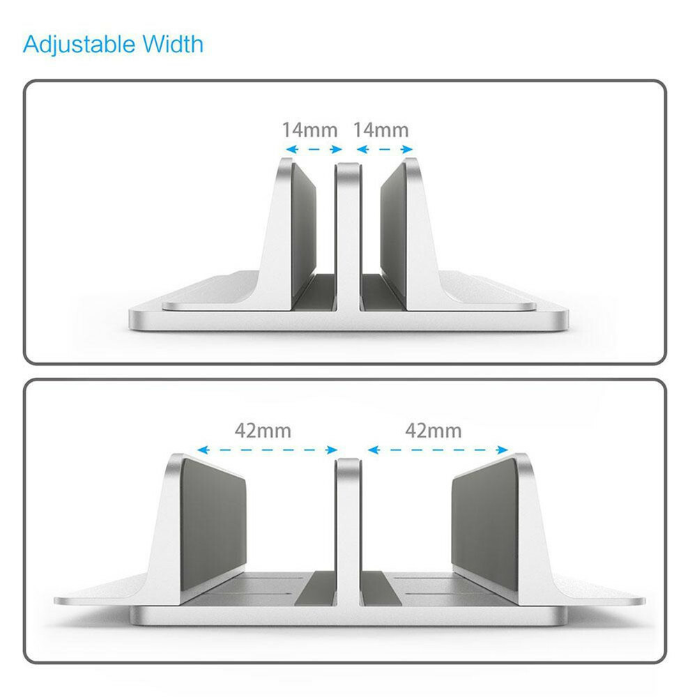 Vertical Laptop Stand, Double Desktop Stand Holder with Adjustable Dock Mounts
