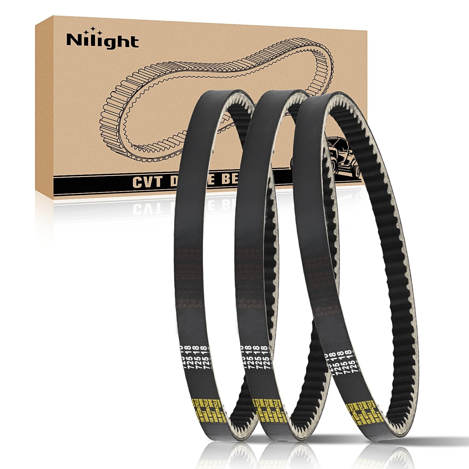 Nilight 725 Go Kart Drive Belt Fit for Hammerhead 80T Mudhead 208R 14704