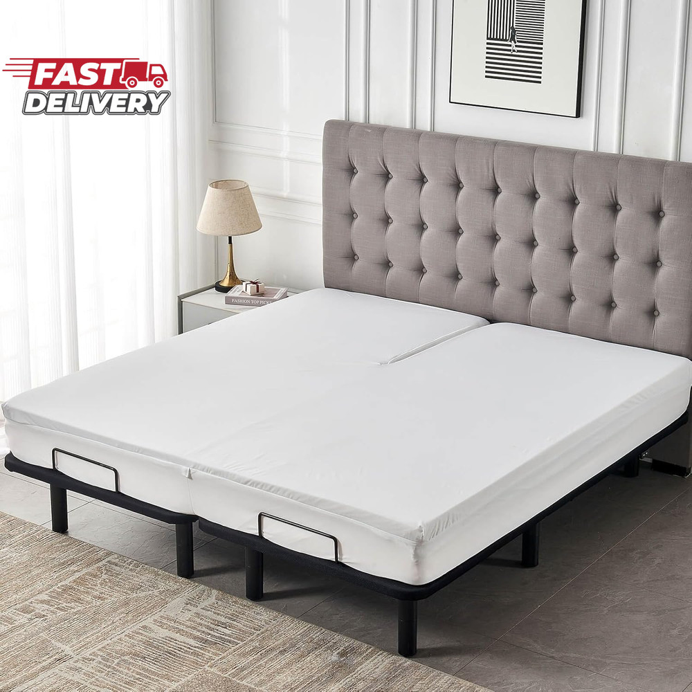 Waterproof 32-34 Split Top King Mattress Protector for Adjustable Bed Flex Head