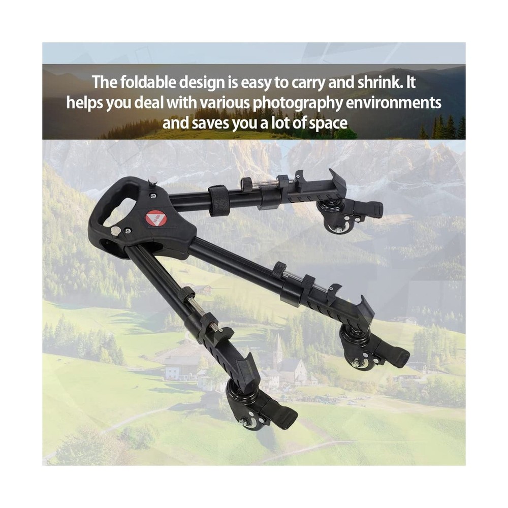 VX-600 Foldable Tripod Dolly with 3 Locking Track Wheels Pulley,Adjustable Le...