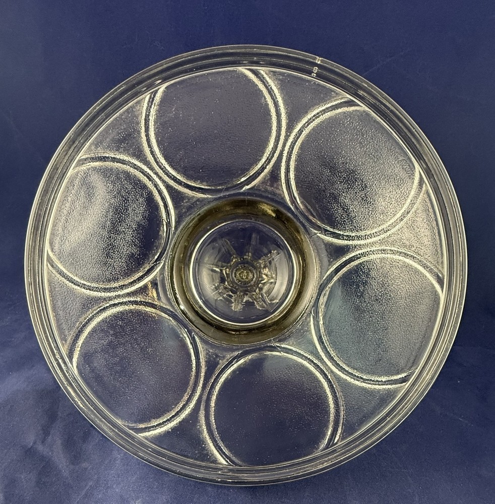 L. E. Smith Pressed Glass Clear Handled Condiment Jam or Beverage Server