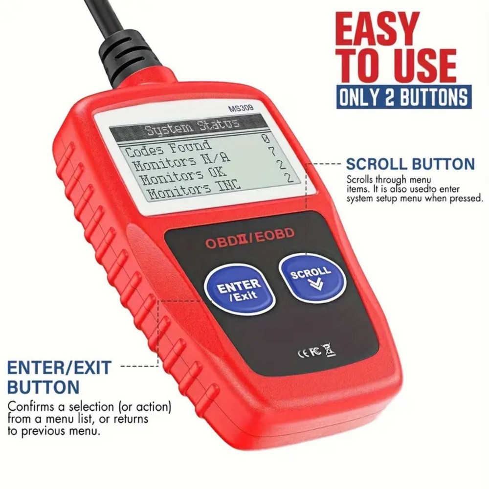 Car Diagnostic Tool - Upgraded MS309 OBD2 OBDII EOBD Fault Code Reader Scanner