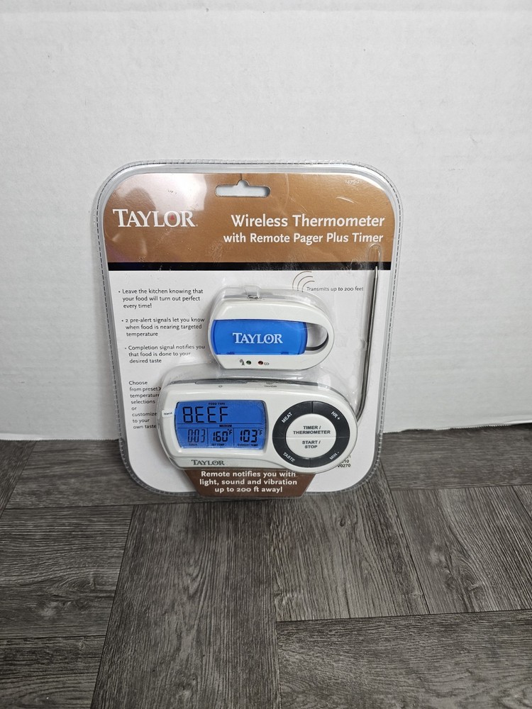 Taylor 1479-21 Programmable Food Thermometer with Wireless Remote , New