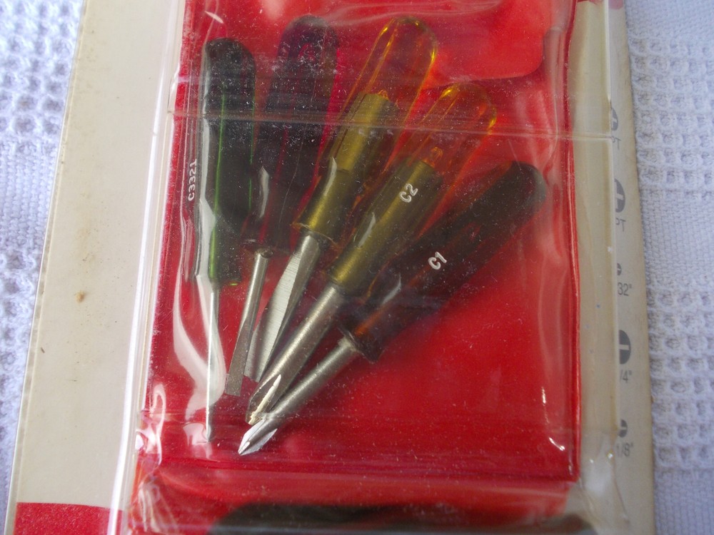 Vintage Crescent 6 pc compact convertible screwdriver set USA Tools