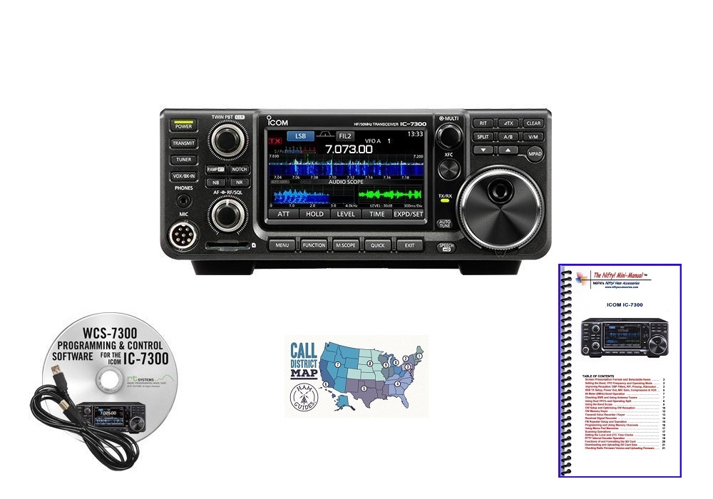 Icom IC-7300 100W HF Touch Screen Transceiver and Accessories Bundle!!