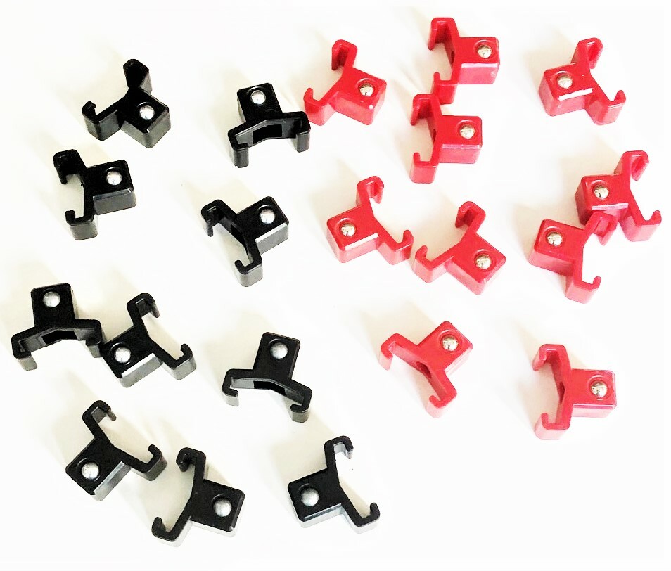 20 GOLIATH INDUSTRIAL ABS 1/2" RED & BLACK REPLACEMENT SOCKET RACK RAIL CLIPS