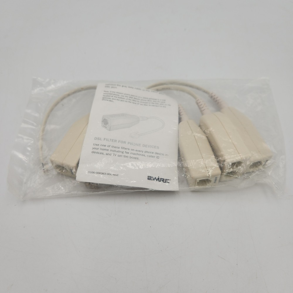 2Wire DSL Filter Kit 4 Pack Inline DSL Phone Filters New Sealed Package