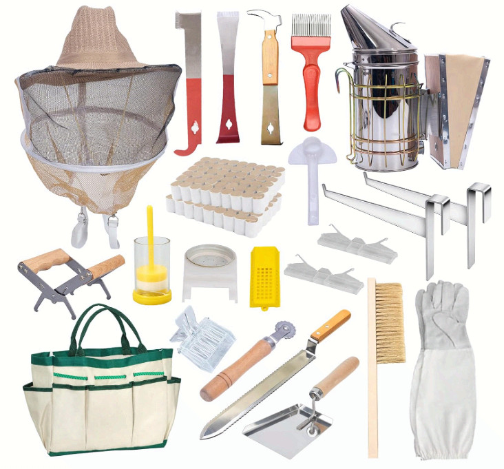 Beekeeping Starter Kit 24pcs Bee Smoker Tools Uncapping Tool Veil