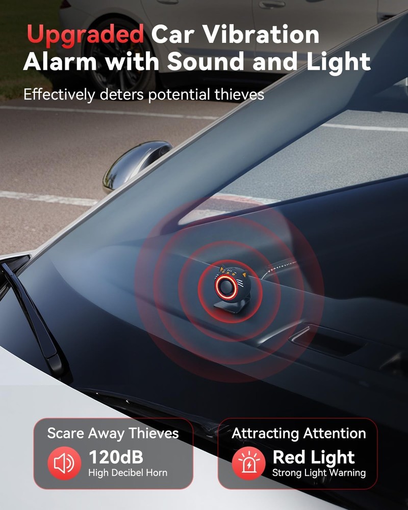 Car Alarm System set 120dB Motion Sensor Security Sound Alarm Black