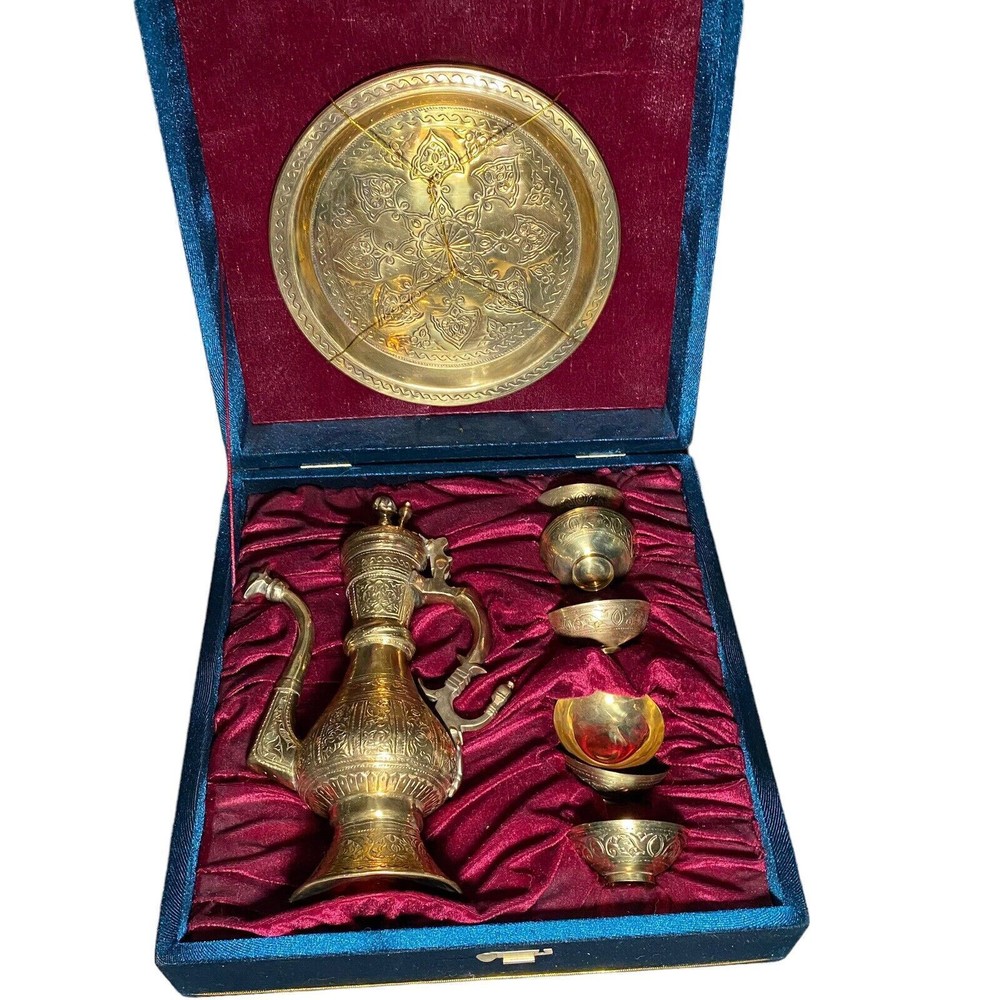 General Motors GM Uzbekistan solid brass tea set