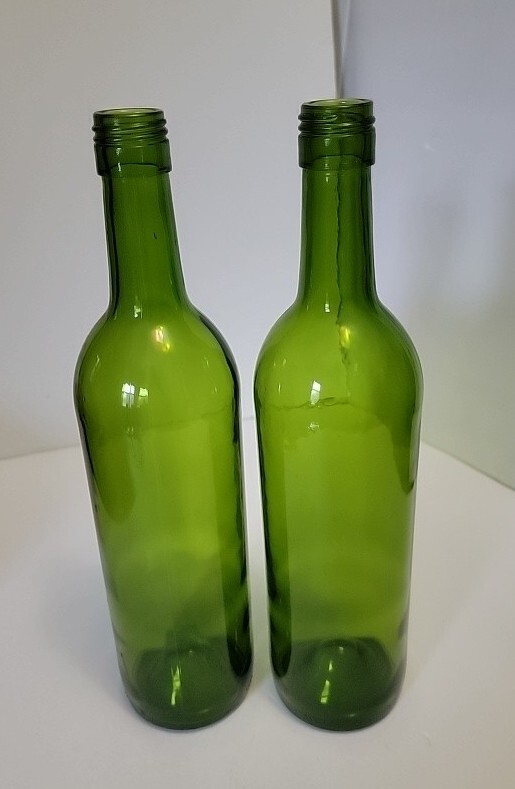 Empty Green Wine Bottle Screw Top (2 Pack)