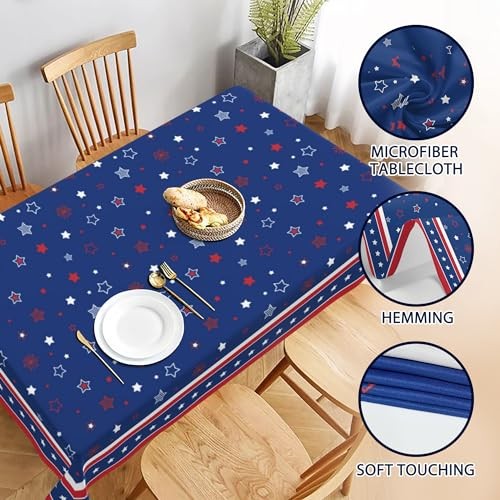 Patriotic Rectangle Tablecloth 60x84 Inch 84" x 60" (Rectangular) Dark Blue