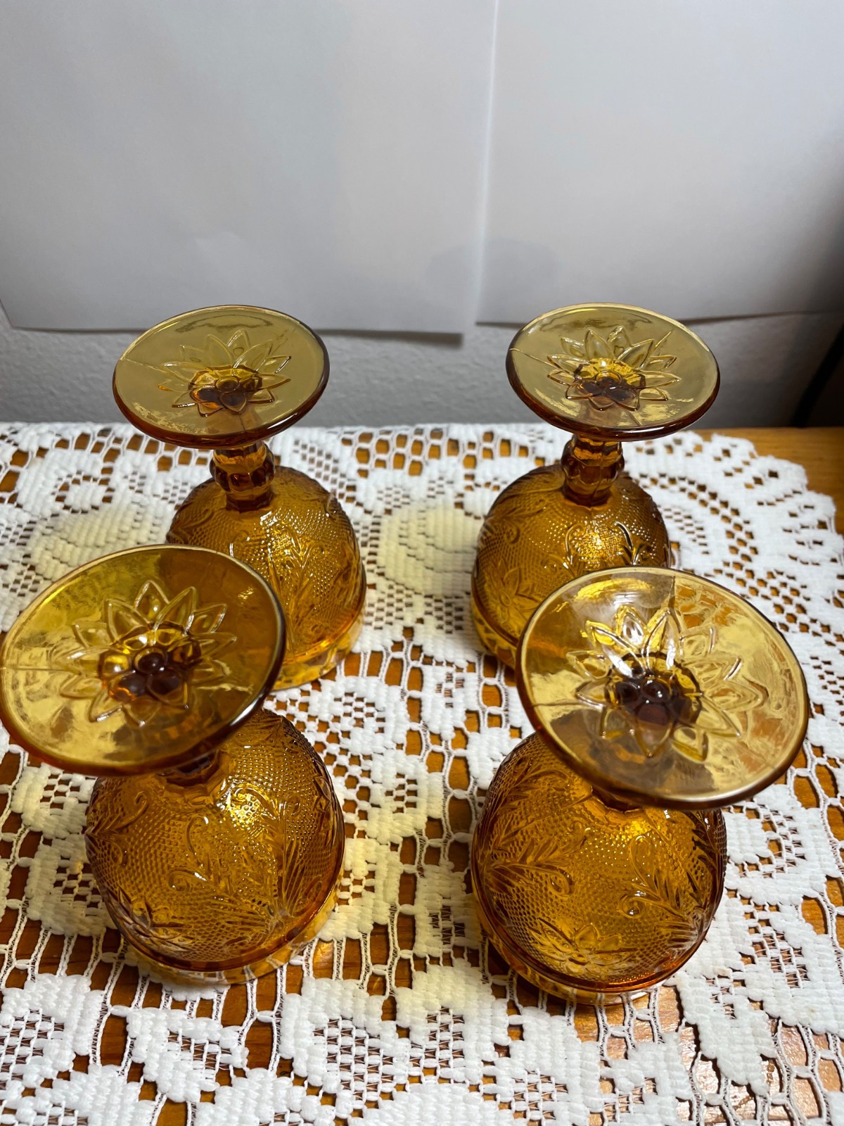 Indiana Tiara Amber Decanter & 4 Glasses