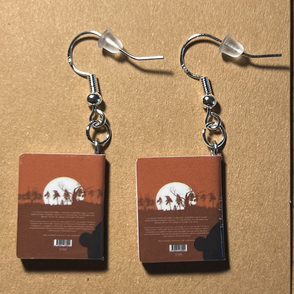 “Watership Down” Handmade Mini Book Dangle Earrings