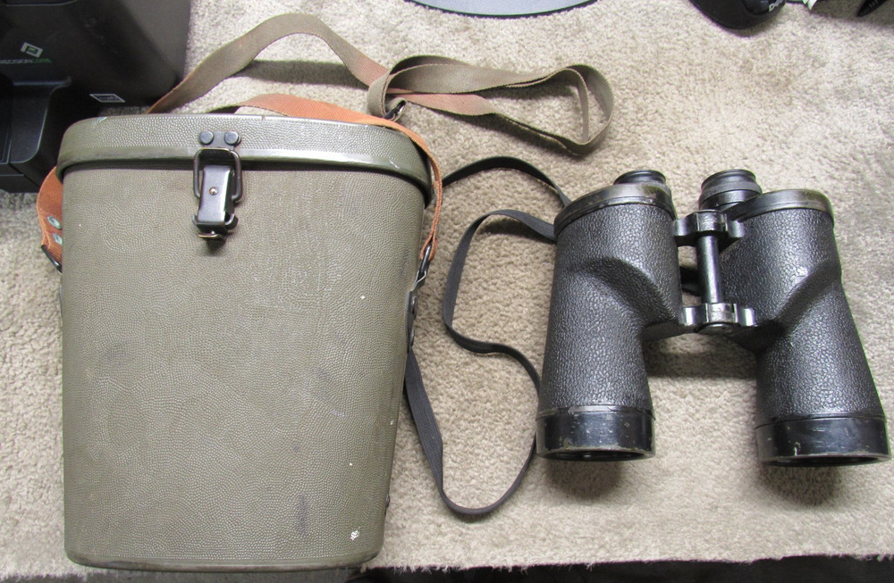 US WW2 M15A1 Binoculars w/ Case M63A1 7X50 Clear Original Late War