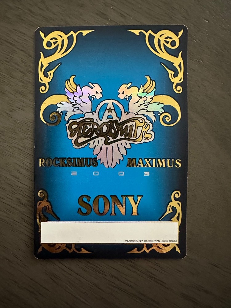 Kiss Aerosmith Authentic Record Release Party Pass 2003 RARE