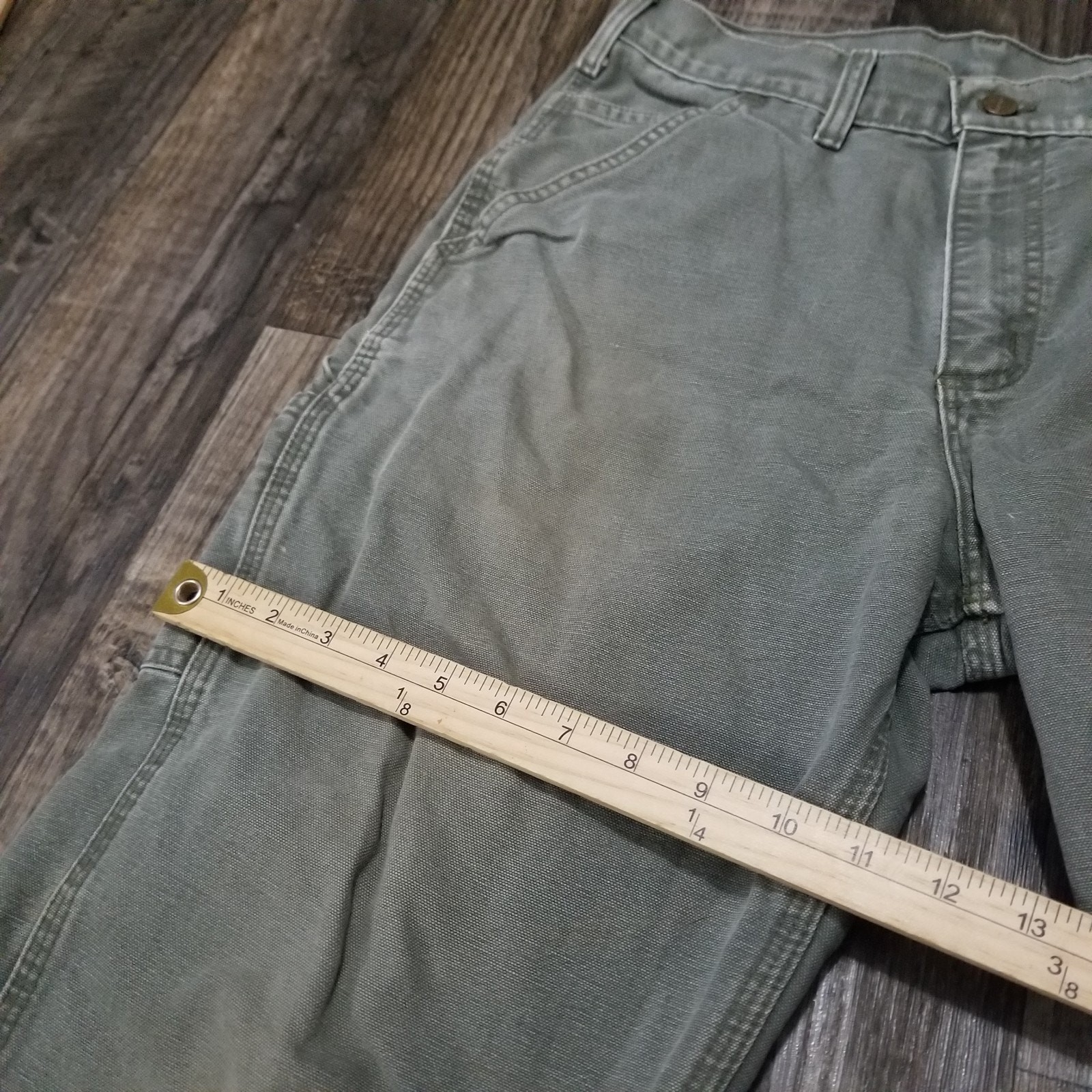 Carhartt Pants Men's 32x32 Moss Green Carpenter Dungaree Fit Canvas Duck B11 MOS